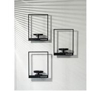 Étagères à Plantes Murales-Lot de 3-Métal Noir-40x30x11 cm-Étagère Décorative Moderne -Adapté à Pots 7.6-14 cm, Charge Max 9 kg