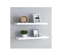 Étagères à rebord pour cadre photo 2 pcs Blanc 60x9x3 cm MDF Blanc G