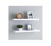 Etagères à rebord pour cadre photo 2 pcs Blanc 60x9x3 cm MDF