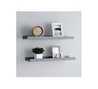 vidaXL Étagères murales à rebord pour cadre photo 2 pcs Gris 40x9x3 cm MDF