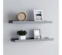 vidaXL Étagères murales à rebord pour cadre photo 2 pcs Gris 40x9x3 cm MDF