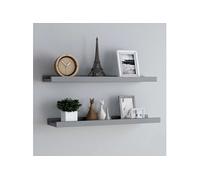 Etagères à rebord pour cadre photo 2 pcs Gris 80x9x3 cm MDF