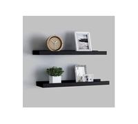 Etagères à rebord pour cadre photo 2 pcs Noir 60x9x3 cm MDF