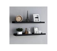 Etagères à rebord pour cadre photo 2 pcs Noir 80x9x3 cm MDF
