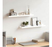 Étagères à rebord pour cadre photo - vidaXL - MDF - blanc - à inclinaison manuelle - 2 pièces - 60 x 9 x 3 cm@dsd47a