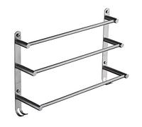 Étagères à serviettes, porte-serviettes chrome 3 niveaux porte-serviettes de bain avec crochets Sus Porte-serviettes mural Porte-serviettes pour cuisine Salle de bain Toilettes Bureau d'hôtel/70 cm