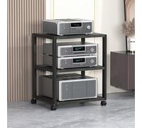 ÉTagèRes Audio VidéO Étagère vidéo Moderne - Support multimédia vidéo, Support TV d'angle Mobile avec étagères de Rangement, Support sur Pied pour Salon, Salle d'enregistrement de Jeux, Bure