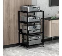 ÉTagèRes Audio VidéO Étagère vidéo, Support multimédia, Support, Support de Console de Jeu, avec roulettes, étagère d'angle pour Support multimédia AV, avec étagères de Rangement, Tour de su