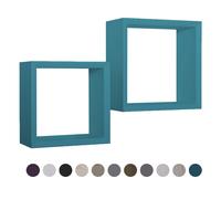 ÉTAGÈRES CARRÉES À MUR LOT DE 2 CUBES MODULAIRES À CHOIX MOD. GINEVRA