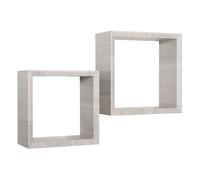 ÉTAGÈRES CARRÉES À MUR LOT DE 2 CUBES MODULAIRES CHÊNE GRIS MOD. GINEVRA