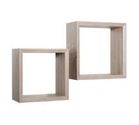 ÉTAGÈRES CARRÉES À MUR LOT DE 2 CUBES MODULAIRES CHÊNE SAGERAU MOD. GINEVRA