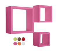 ÉTAGÈRES CARRÉES MURALES LOT DE 3 CUBES MODULAIRES À CHOIX MOD. RUBIC