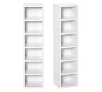 HomCom Étagères colonnes lot de 2 - Rangement CD/DVD 6+6 compartiments 21x19x88 cm blanc