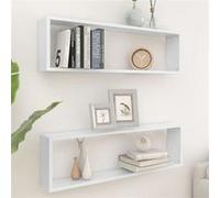 Étagères cube murales 2 pcs blanc 100x15x30cm bois d ingénierie Blanc G