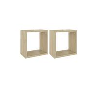 vidaXL Étagères cube murales 2 pcs Chêne Sonoma 26x15x26 cm