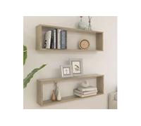 Etagères cube murales 2 pcs chêne sonoma bois d ingénierie