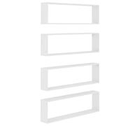 vidaXL 4X Etagères Cube Murales Etagères Suspendues Etagères Flottantes Salon Chambre Salle de Séjour Intérieur Blanc 100x15x30 cm Aggloméré