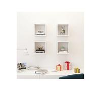 vidaXL 4X Etagères Cube Murales Etagères Suspendues Etagères Flottantes Salon Chambre Salle de Séjour Maison Intérieur Blanc 26x15x26 cm