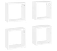 vidaXL 4x Etagères Cube Murales Etagères Suspendues Etagères Flottantes Salon Chambre Salle de Séjour Maison Intérieur Blanc 30x15x30 cm