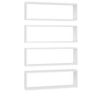 Vidaxl Étagères Cube Murales 4pcs Blanc 80x15x26,5cm Bois D'ingénierie Blanc