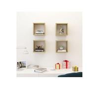 vidaXL Étagères cube murales 4 pièces Chêne Sonoma 26x15x26 cm