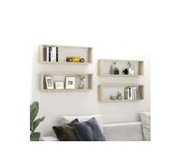vidaXL Étagères cube murales 4 pcs Chêne sonoma 80x15x26,5 cm Aggloméré