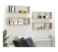 vidaXL Étagères cube murales 4 pcs Chêne sonoma 80x15x26,5 cm Aggloméré