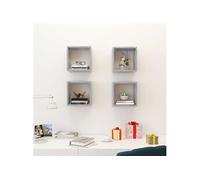vidaXL Étagères cube murales 4 pcs Gris béton 26x15x26 cm