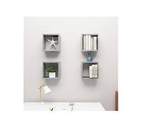 vidaXL Étagères cube murales 4 pcs Gris béton 30x15x30 cm Gris G