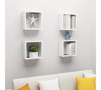 Étagères Cube Murales Supports Suspendues 2 pcs Blanc Bois d'Ingénierie vidaXL