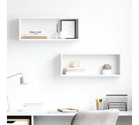 vidaXL Étagères murales Cube 2 pcs chêne noir 100x15x30 cm étagère flottante