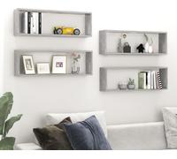 Étagères cubes 4 pcs. Gris béton 80x15x26,5 cm Bois composite
