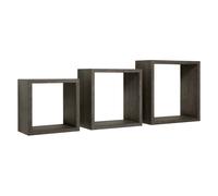 ÉTAGÈRES CUBIQUES MURALES LOT DE 3 CUBES MODULAIRES CHÊNE FONCÉ MOD. INCUBO