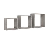 MODULARREDO Incube Lot de 3 étagères murales, cubes d'ameublement, étagères cubes, cubes muraux, 35 x 35 p15,5 cm 30 x 30 p15,5 cm et 25 x 25 p15,5 cm, chêne gris neuf - Fabriqué en Italie