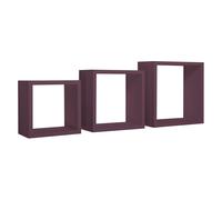 ÉTAGÈRES CUBIQUES MURALES LOT DE 3 CUBES MODULAIRES VIOLET MOD. INCUBO