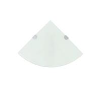 vidaXL Étagères d'angle 2 pièces avec supports chromés, verre blanc 25x25 cm