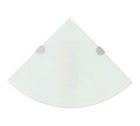 vidaXL Étagères d'angle 2 pièces avec supports chromés, verre blanc 25x25 cm
