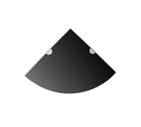 Etagères d angle 2 pcs et supports chromés Verre Noir 25x25 cm