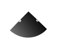 Etagères d angle 2 pcs et supports chromés Verre Noir 35x35 cm