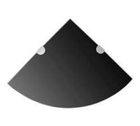 Étagères d angle 2 pcs et supports chromés Verre Noir 35x35 cm noir G