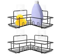Étagères d’angle adhésives noires - salle de bain cuisine set 2 pcs