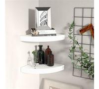 Etagères d angle flottantes 2 pcs blanc 25x25x3,8 cm MDF