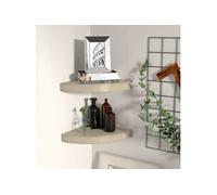Étagères d angle flottantes 2 pcs chêne 25x25x3,8 cm MDF Chêne G