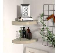 Étagères d angle flottantes 2 pcs chêne 25x25x3,8 cm MDF Chêne G