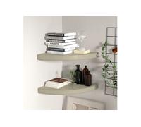 Etagères d angle flottantes 2 pcs chêne 35x35x3,8 cm MDF