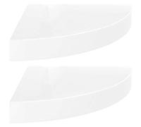 Vidaxl ?Tag¿¿Res D'angle Flottantes 2pcs Blanc Brillant 25x25x3,8cm Mdf Multicolore