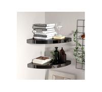Étagères D'angle Flottantes 2 Pcs Noir Brillant 35x35x3,8cm Mdf Vidaxl Vidaxl Noir