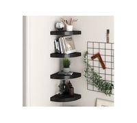 Vidaxl ?Tag¿¿Res D'angle Flottantes 4 Pcs Noir 25x25x3,8 Cm Mdf Multicolore