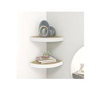 Vidaxl Étagères D'angle Murales 2 Pcs Chêne Et Blanc 35x35x3,8 Cm Mdf Multicolore