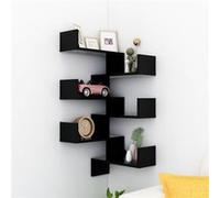 Étagères d angle murales 2 pcs noir 40x40x50 cm bois ingénierie Noir G